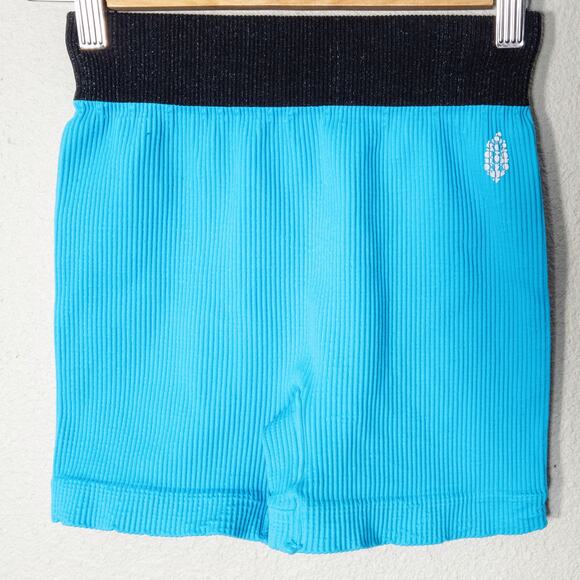 Free People Pants - Free People Movement Shorts XS Dopamine Dressing Turquoise Ribbed Lounge Active